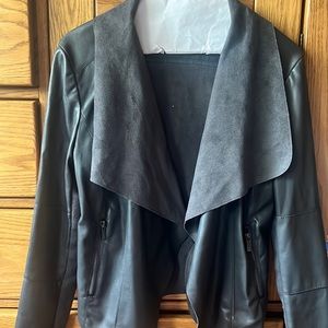 Gray leather bolero jacket